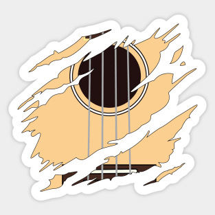 Ripped Ukulele Natural Color Sticker